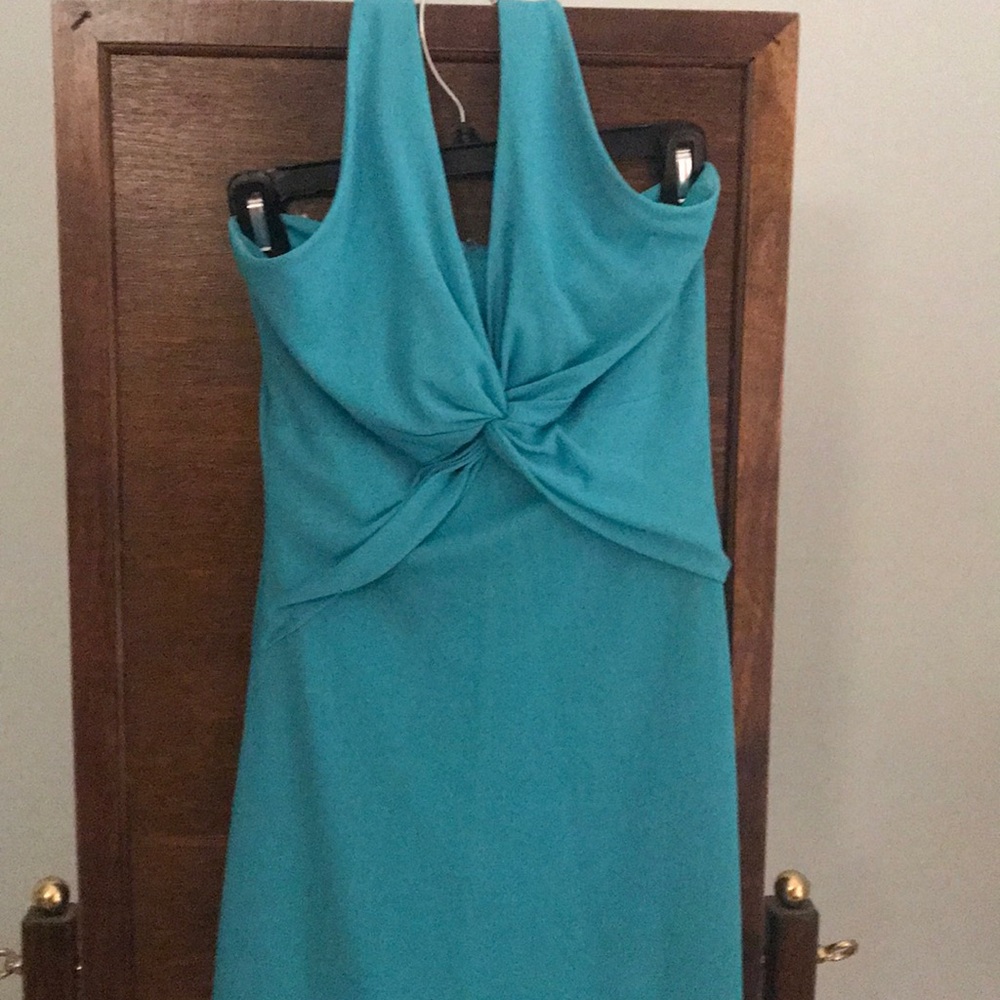 Blue halter dress